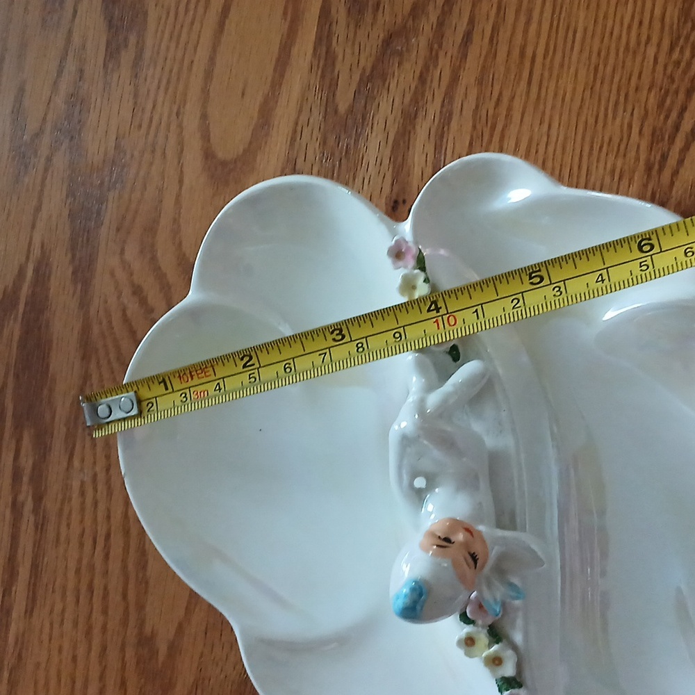 Vintage Lefton irridescent divided pixie candy dish - Picture 10 of 10